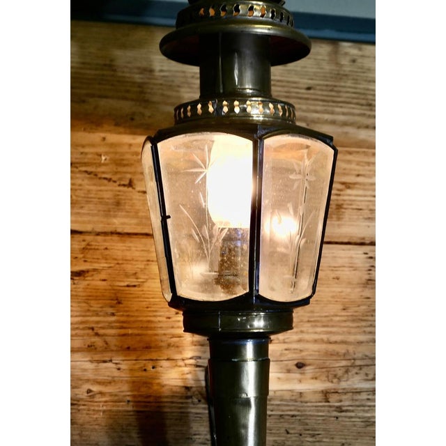 French Brass Carriage Wall Lantern For Sale - Image 4 of 8