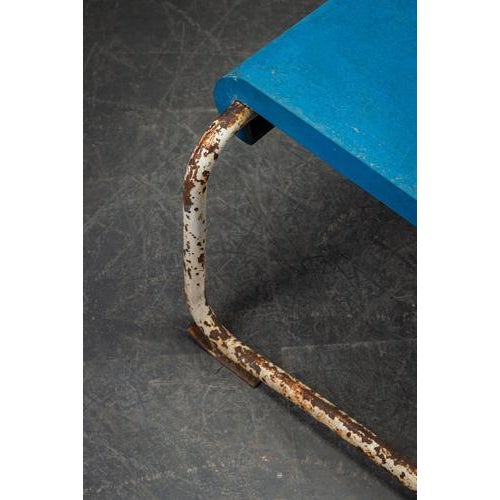 Blue Modern Bench by Willy Guhl For Sale - Image 8 of 15