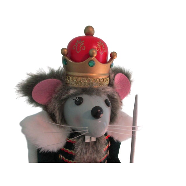 2000 - 2009 Mouse King Nutcracker 24 Tall No Box Guc Wood Faux Fur For Sale - Image 5 of 7