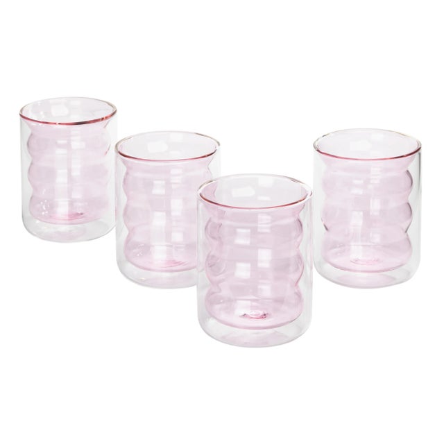 Transitional Waves Blush Water Glass - Set of 4 For Sale - Image 3 of 5