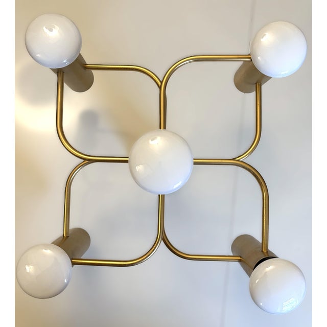 Leola Brass Ceiling Lamp by Gaetano Sciolari for Leola, 1970s For Sale - Image 11 of 11