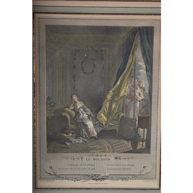 P. Malœuvre After Freudenberg, Le Boudoir, 1774, Engraving For Sale - Image 3 of 10