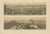 Antique print titled 'Laos Siamois'. Two views on one sheet titled 'Panorama du groupe d'Iles de Khong' and 'Panorama de...