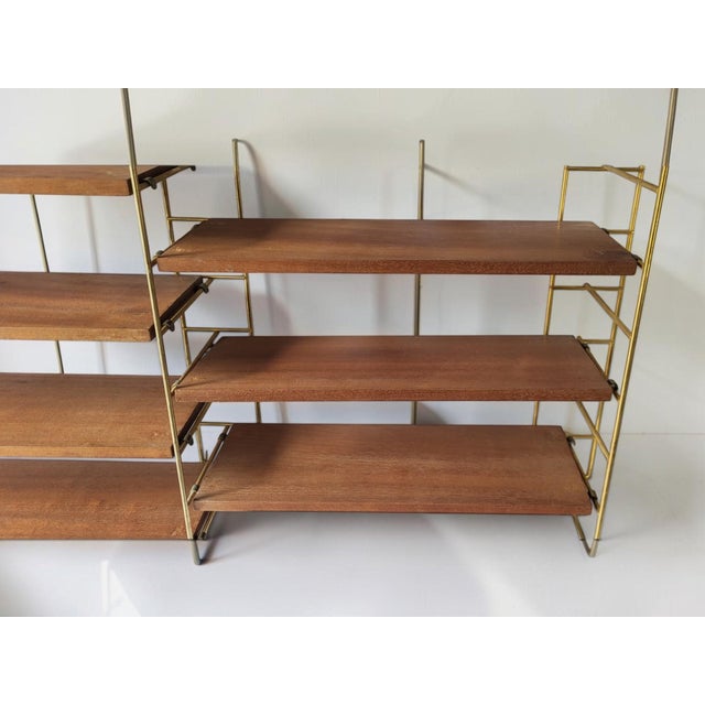 Gold Scandinavian Modular Shelving Unit, 1960s For Sale - Image 8 of 12