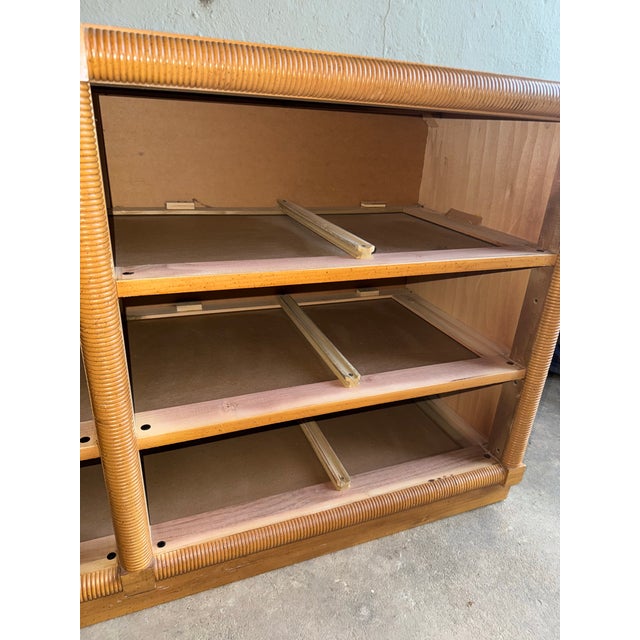 Wood 1970s Dixie Wicker Weave Wooden Double Dresser For Sale - Image 7 of 12