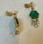 12Ct Carved Emerald & 5 Ct Rose Diamond Dangling Post Earrings 22 Kt Yellow Gold For Sale - Image 4 of 18