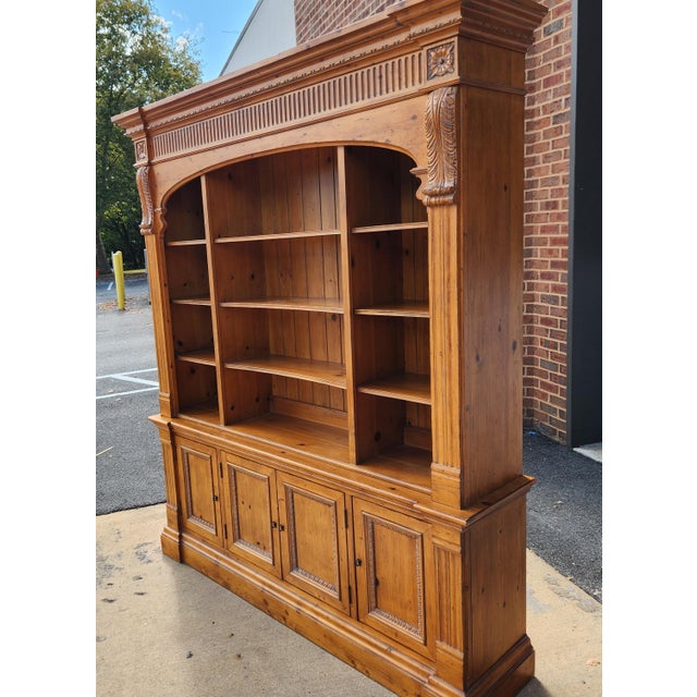2000 - 2009 Ethan Allen Massive Hardwood Bookshelf Wall Unit For Sale - Image 5 of 8