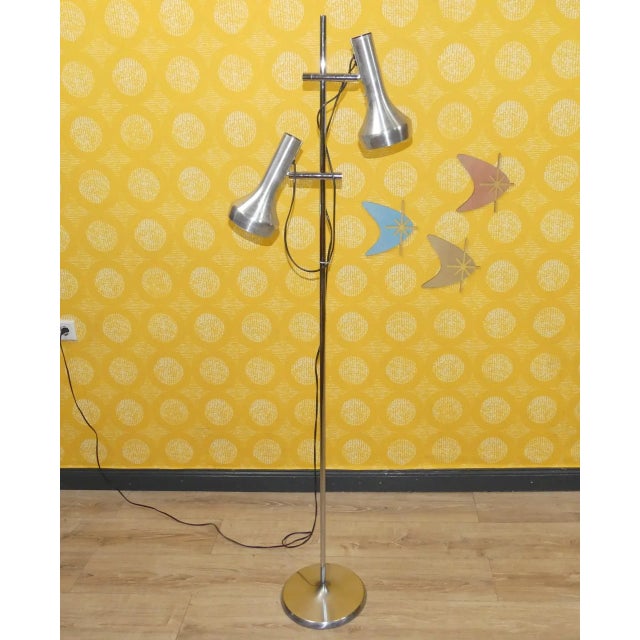 Metallic Silver Floor Lamp from SLZ Swisslamps International, 1970s For Sale - Image 12 of 12