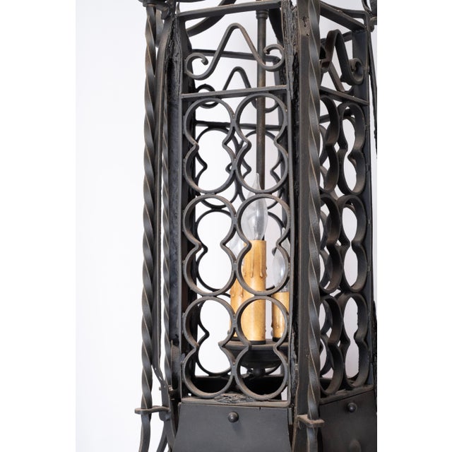 Gothic Late 19th Century Wrought Iron Lantern For Sale - Image 3 of 9
