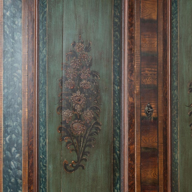 Early 19th Century Swedish Pine Original Hand Painted Wedding Cabinet For Sale - Image 6 of 12
