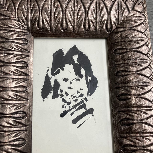 Contemporary original abstract female portrait painting. Measures approximately 4x6 or 7x9 framed. Check out my shop...