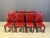 Postmodern Red Leather Dining Chairs from Roche Bobois, France, 1980s, Set of 8 For Sale - Image 3 of 14