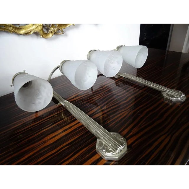 Muller Frères Art Deco Wall Lamps from Muller Frères, Luneville, 1920s, Set of 2 For Sale - Image 4 of 13