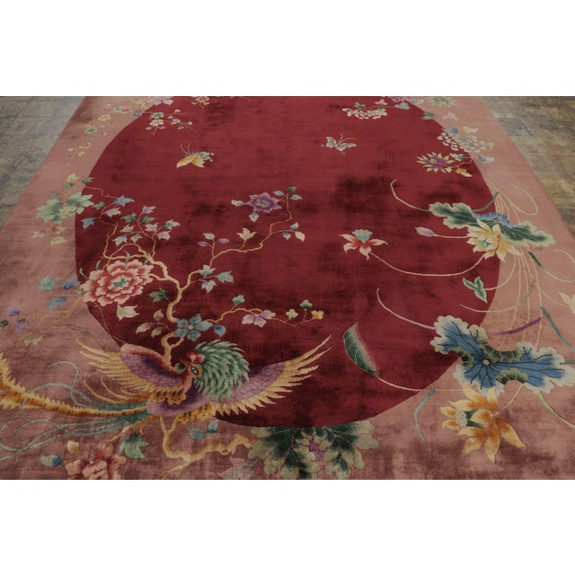 Antique Chinese Peking Rug in Red With Fierce Phoenix Design - Rug & Kilim For Sale In New York - Image 6 of 9