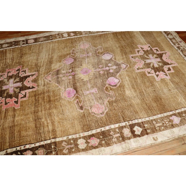 Pink Vintage Turkish Kars Primitive Rug - 6'6" x 9'11" For Sale - Image 8 of 8