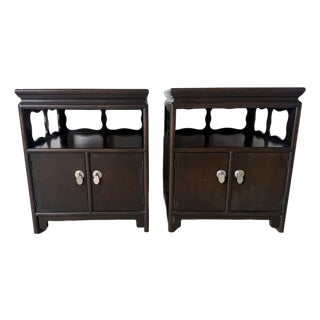 Michael Taylor for Baker Far East Collection Nightstands – A Pair For Sale