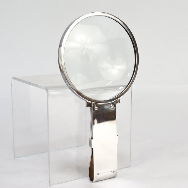 Mid 20th Century Hermès Paris Ravinet d'Enfert Deco Style Sterling Silver Buckle Magnifying Glass For Sale - Image 5 of 18