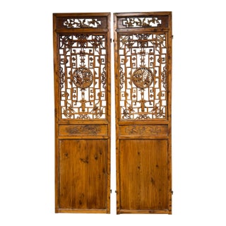 Chinese Vintage Carved Panels, Pair For Sale