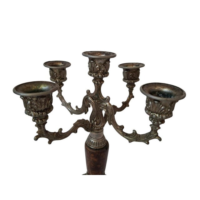 Silver Vintage Baroque 5-Light Candelabra from Agad, 1970s For Sale - Image 8 of 9