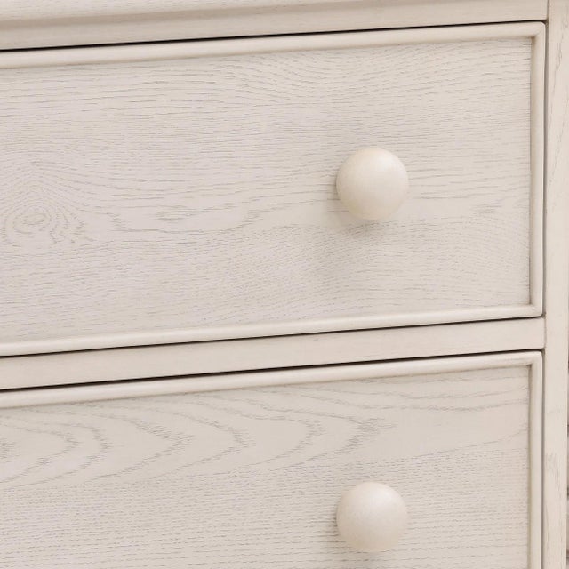White Wash Ball Leg Transitional Three-Drawer Dresser For Sale In Los Angeles - Image 6 of 7