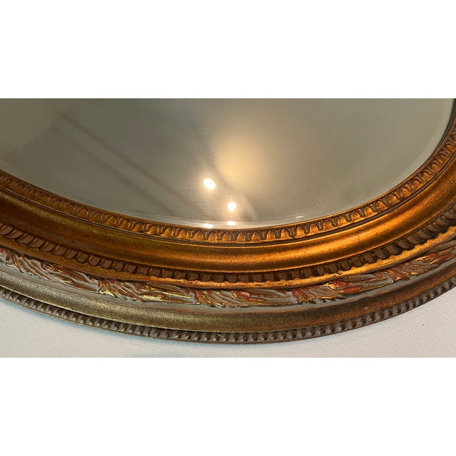 French Louis XVI Style Gold Oval Wall Mirror For Sale - Image 10 of 18