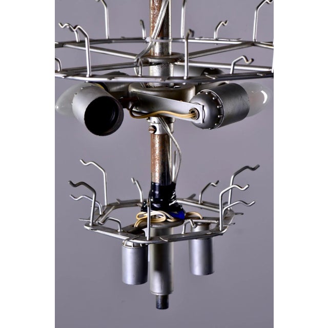 Mid Century Italian Three Tier Tronchi Glass Chandelier For Sale - Image 9 of 12