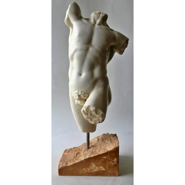 Magnificent Italian Torso Carrara Marble Early 20th Century H: 48cm The height is including the base Good conditions. This...