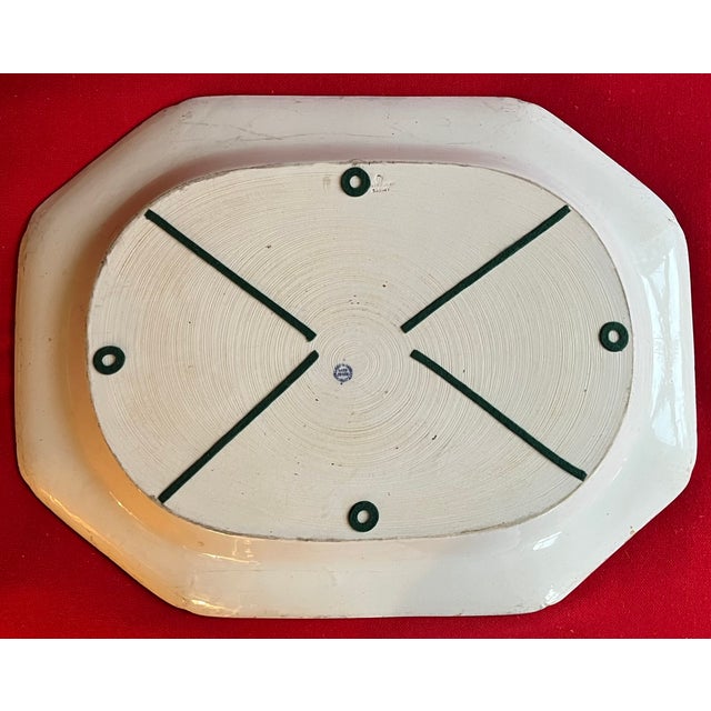 Ceramic Large Antique Early 19th Century English Chinoiserie Spode Blue and White Transferware Ironstone Turkey Platter in the Grasshopper Quail Pattern For Sale - Image 7 of 9