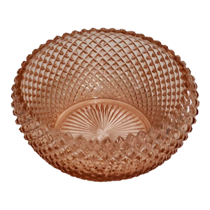 1930s Miss America Depression Glass Serving Bowl - Diamond Cut