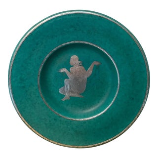 1940s Argenta Stoneware Plate by Wilhelm Kåge, Gustavsberg For Sale