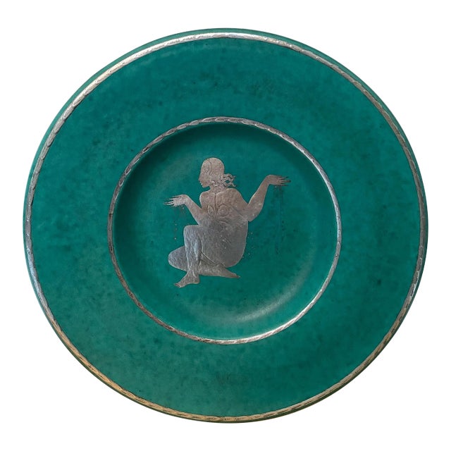 1940s Argenta Stoneware Plate by Wilhelm Kåge, Gustavsberg For Sale