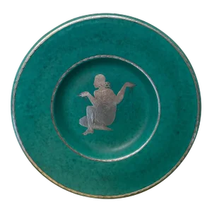 1940s Argenta Stoneware Plate by Wilhelm Kåge, Gustavsberg
