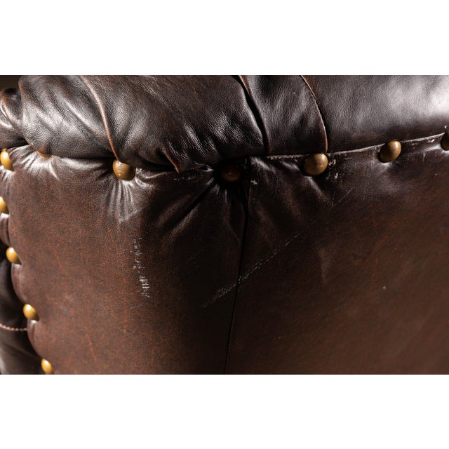 Vintage English Tufted Leather Club Chair in Brown For Sale - Image 10 of 11
