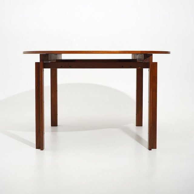 Brown Extendable Round Table by Inge Klingeberg for France & Son, 1960s For Sale - Image 8 of 18