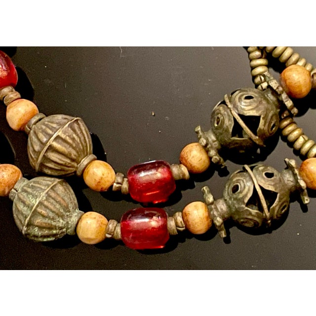 Early 20th Century Afghan Turkomon Necklace - Lapis Lazuli - Metal - Necklace - Turkoman Tribal Necklace Length: 28 in - Total Weight: 86 G For Sale In South Bend - Image 6 of 7