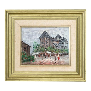 Framed Midcentury French Oil Painting For Sale