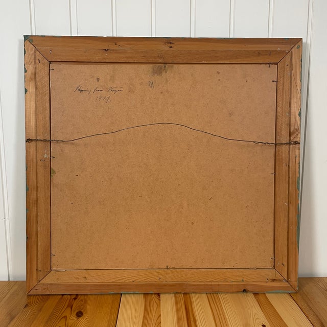 1947 Mid-Century Swedish Modernist Oil Painting by Waldemar Berg For Sale - Image 17 of 18