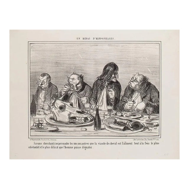 Honoré Daumier - Un Repas D’Hippophages - Lithograph - 1856 For Sale