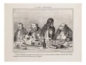 Honoré Daumier - Un Repas D’Hippophages - Lithograph - 1856