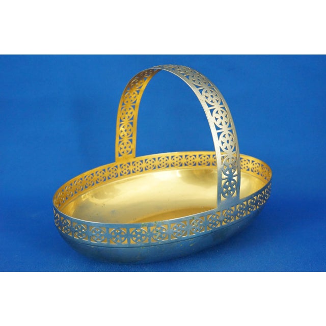 Vintage Art Deco Basket in Metal from WMF Factory of Albert Mayer, 1920s For Sale - Image 3 of 18