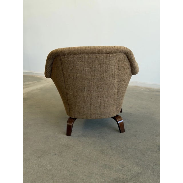 Brown 1960s Danish Lounge Chair in Tweed For Sale - Image 8 of 12