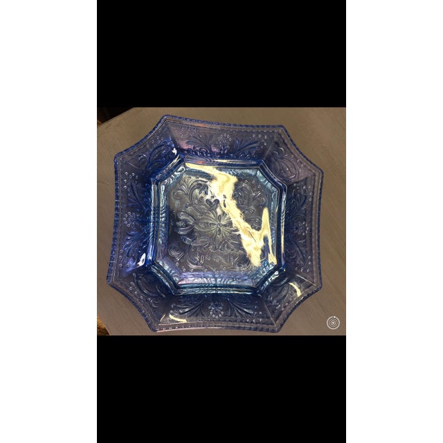 Stunning vintage Portieux art glass plates. Marvelous details. Made in the 1970s in the style of traditional.