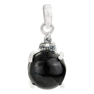 Timeless Black Star & Zircon Pendant in 925 Sterling Silver For Sale