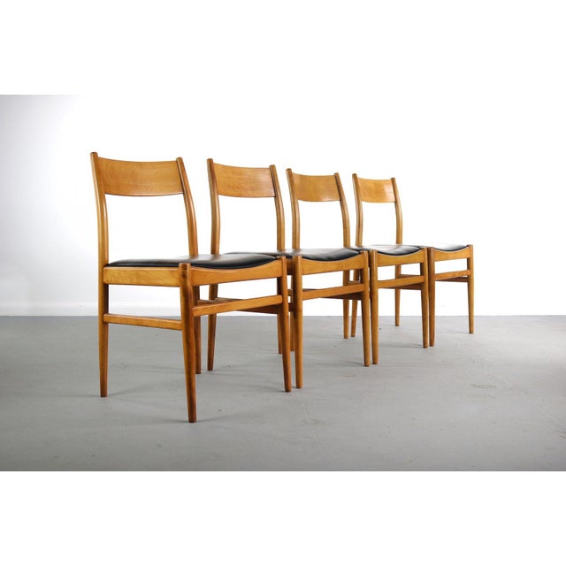 Amazing Set of 4 Mid Century Danish Modern Contoured Honey Oak Dining Chairs For Sale In Orlando - Image 6 of 6