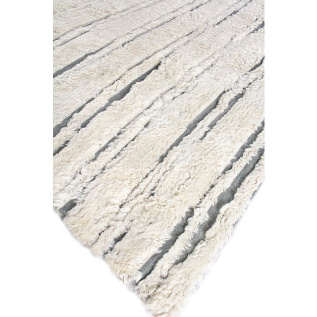 Textile Weighton Ivory/Dark Gray Hand knotted Wool Area Rug - 12'x15' For Sale - Image 7 of 8