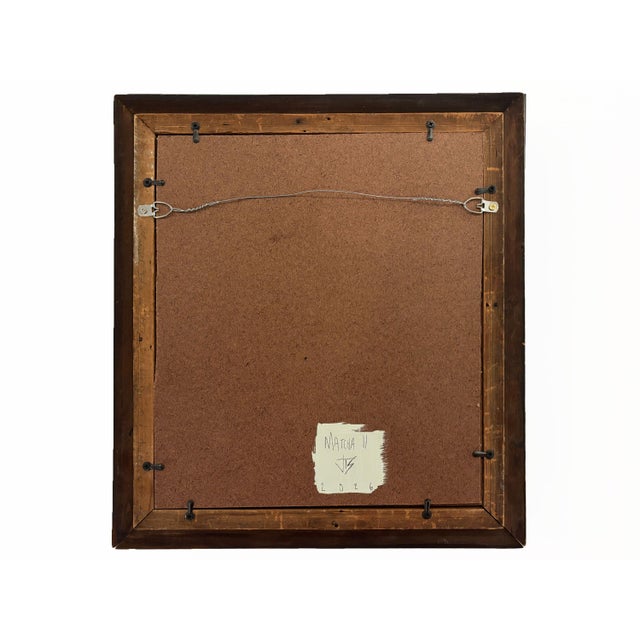 “Matcha" Abstract Art in Antique Frame, Transitional Living Room Art by JTS For Sale - Image 10 of 10