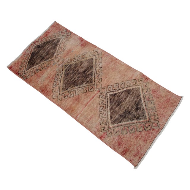 Textile 1970s Vintage Hand Knotted Small Rug For Sale - Image 7 of 15