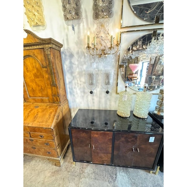 Metal Pair of Murano Glass Black Ball Wall Sconces For Sale - Image 7 of 7