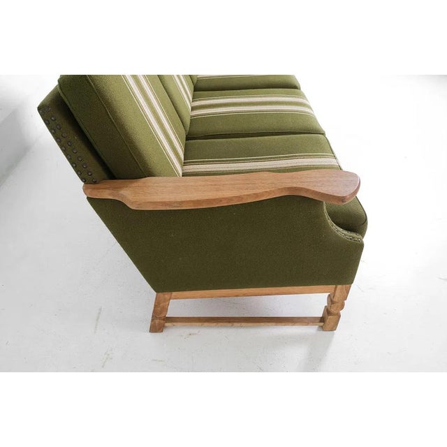 Henning Kjaernulf Vintage Danish Modern Paddle Arm Sofa For Sale - Image 4 of 13
