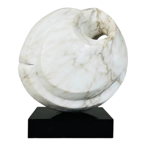 Abstract Alabaster Marble Sculpture After Barbara Hepworth -North America 1960s